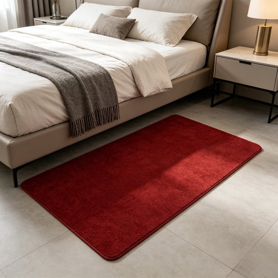 AuroraX Fall Welcome Mats Front Door Blank Heavy Duty Red Front Door Mats Outdoor Home Entrance Rug Indoor