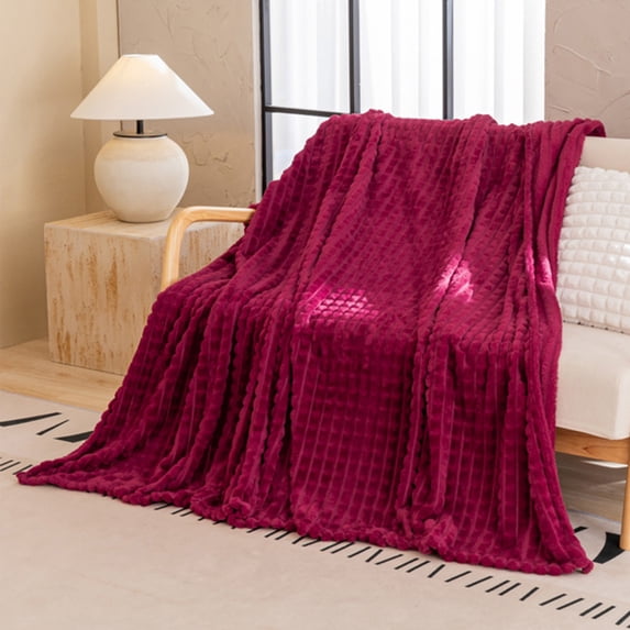 AuroraX Flannel Outdoor Throw Blanket Red Plaid Throws,40x60 Printed Gift for Women Men