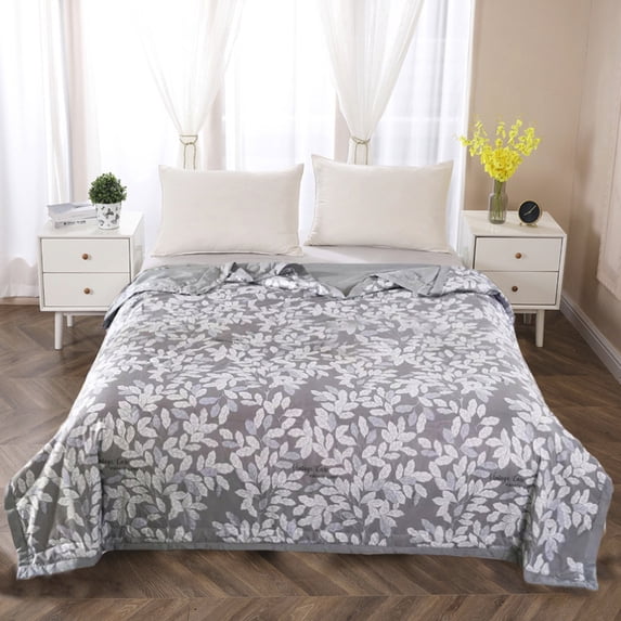 AuroraX Floral Bed Blanket Twin/Twin-Xl Size Soft Cute Cooling Silky Cotton Throw Blankets Lightweight Cozy Breathable Quilted Summer Quilt for Home Dorm Sofa