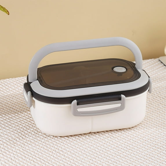 AuroraX Freezable Lunch Box Containers 35 oz Portable Cute 3 Compartments Plastic Bento Lunch Box for Women,White BPA-Free Microwave Safe Storage Boxes with Handle for Work Travel Picnic