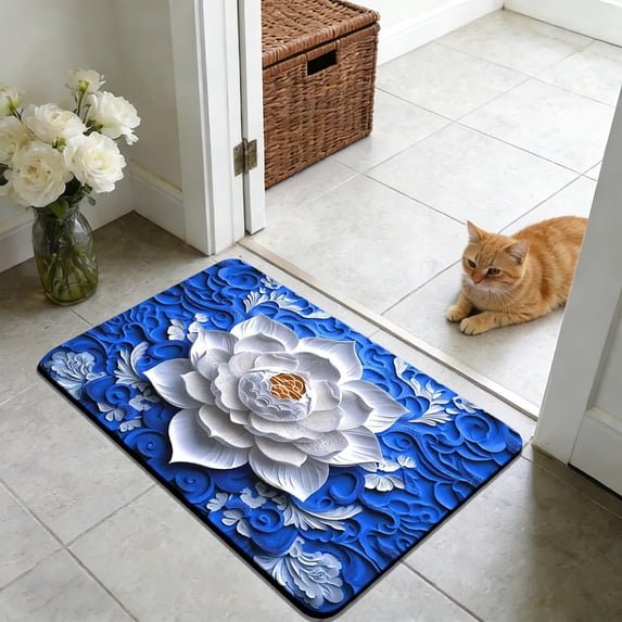 AuroraX Fun Bathroom Rugs 16" x 24" Small Soft Washable Absorbent Bath Mat Quick Dry Non Slip 3d Visual Effect Boho Bath Rug for Entrance Entryway Front Door