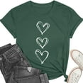 thumbnail image 1 of AuroraX Funny T-Shirts for Women,Oversized Crewneck Short Sleeve Green Women Tops Holiday Valentines T-Shirts Gift for Teen Girl, 1 of 8