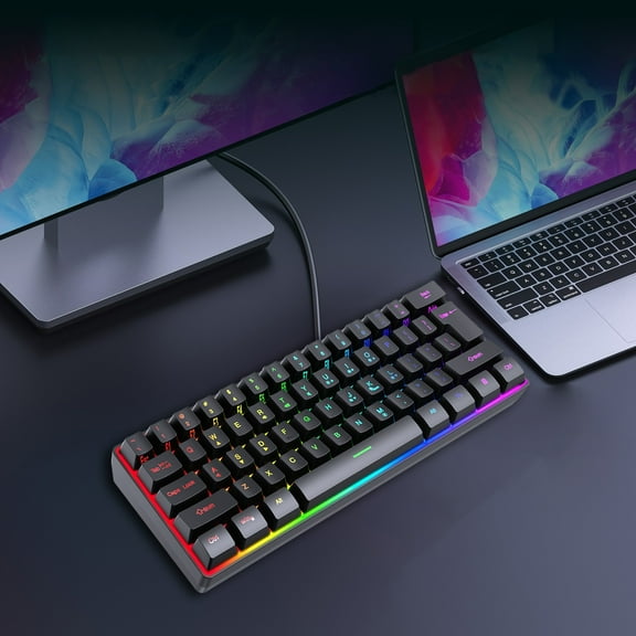 AuroraX Gaming Keyboards for Computers Mechanical Keyboards with RGB Backlit,Wired Connection,Anti-Ghosting,Universal Compatibility Computer Keyboards Black
