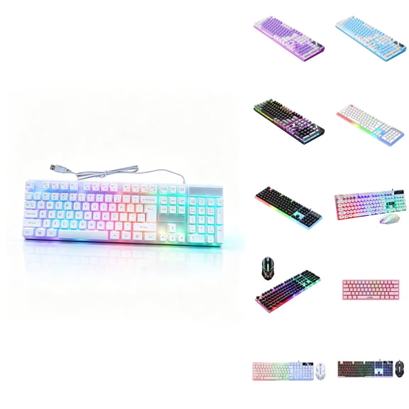 AuroraX Gaming Keyboards for Computers Mechanical Keyboards with RGB Backlit,PBT Keycaps,Anti-Ghosting and Replaceable Keycaps