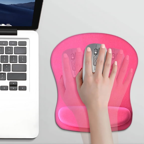 AuroraX Gaming Mouse Pad with Wrist Rest Small Pink Ergonomic Office Computer Desk Mat Wrist Support Mouse Pad for Laptop