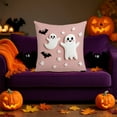 thumbnail image 1 of AuroraX Ghost Throw Pillow Covers Halloween Pink 18x18 Inch Decorative Pillow Covers Pumpkin Indoor Minimalist Hypoallergenic Cushion Cover Livingroom,Room Decor, 1 of 6