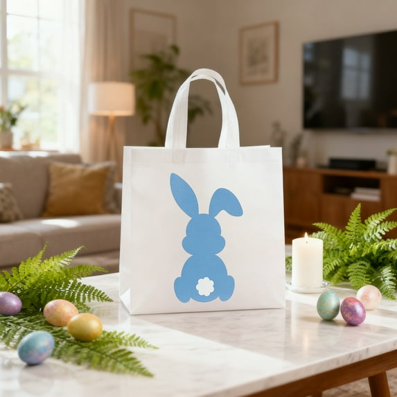 AuroraX Gift Bags Bulk with Handles,Reusable Candy Bags Easter Carrot Cute Goodie Bags Bulk 12 Pcs,Merchandise Small Business Easter Blue Party Supplies