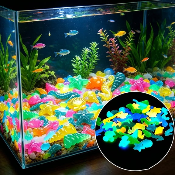AuroraX Glow In The Dark Shells Fluorescent Sea Shell Ornaments Aquarium Miniature Tropical Home Luminous Sea Shell Set