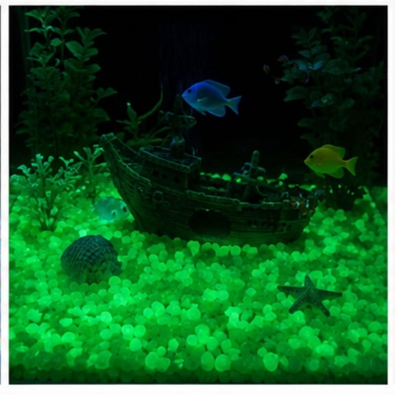 AuroraX Glow in the Dark Pebbles Fluorescent Decorative Stones Aquarium Walkway Patio Landscaping Night Glowing Pathway Rocks Green