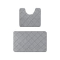 thumbnail image 1 of AuroraX Gray 2 Piece Bathroom Rug Set with Toilet Rugs U Shaped,Striped Non Slip Washable Quick Drying 1 Large One Small Bath Rugs for Bathroom Floor Set 2pcs Bathroom Mat, 1 of 6