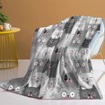thumbnail image 1 of AuroraX Gray Aurorax Cute Cat Pattern Flannel Blanket(27"x40") – Soft Fluffy Plush Throw Blanket for Sofa and Bed, Cozy Decorative Blanket for Home, 1 of 6