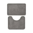 thumbnail image 1 of AuroraX Gray Bathroom Rugs Sets 2 Piece with Toilet Rugs U Shaped,Machine Washable Quick Drying 1 Large One Small Non Slip Bath Rugs for Bathroom Floor Set 2pcs Bathroom Mat, 1 of 6