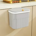 thumbnail image 1 of AuroraX Gray Kitchen Desk Trash Can with Lid 1.9 Gallon Hanging Stylish Garbage Container Basket Minimalist Plastic Garbage Bin for Compact Spaces, 1 of 6