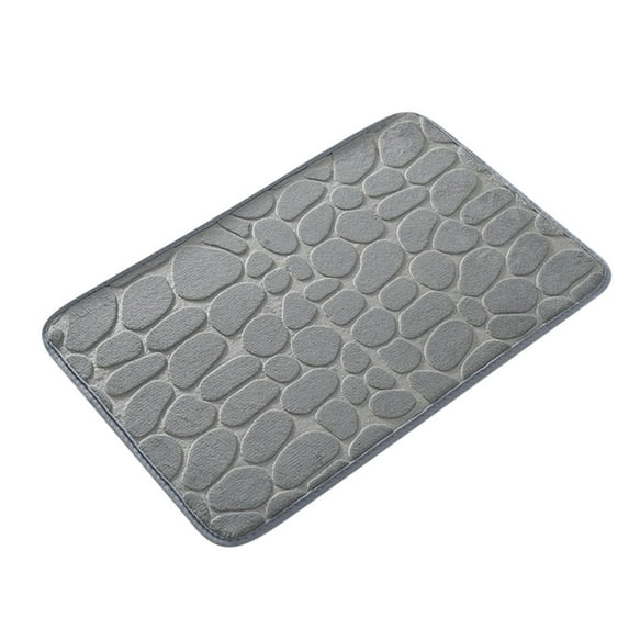 AuroraX Gray Memory Foam Bath Rugs for Bathroom Floor Stone Bath Mat,Quick Drying Single Plush Machine Washable Shower Rugs for Bathroom Extra Soft Shower Mats for Inside Shower