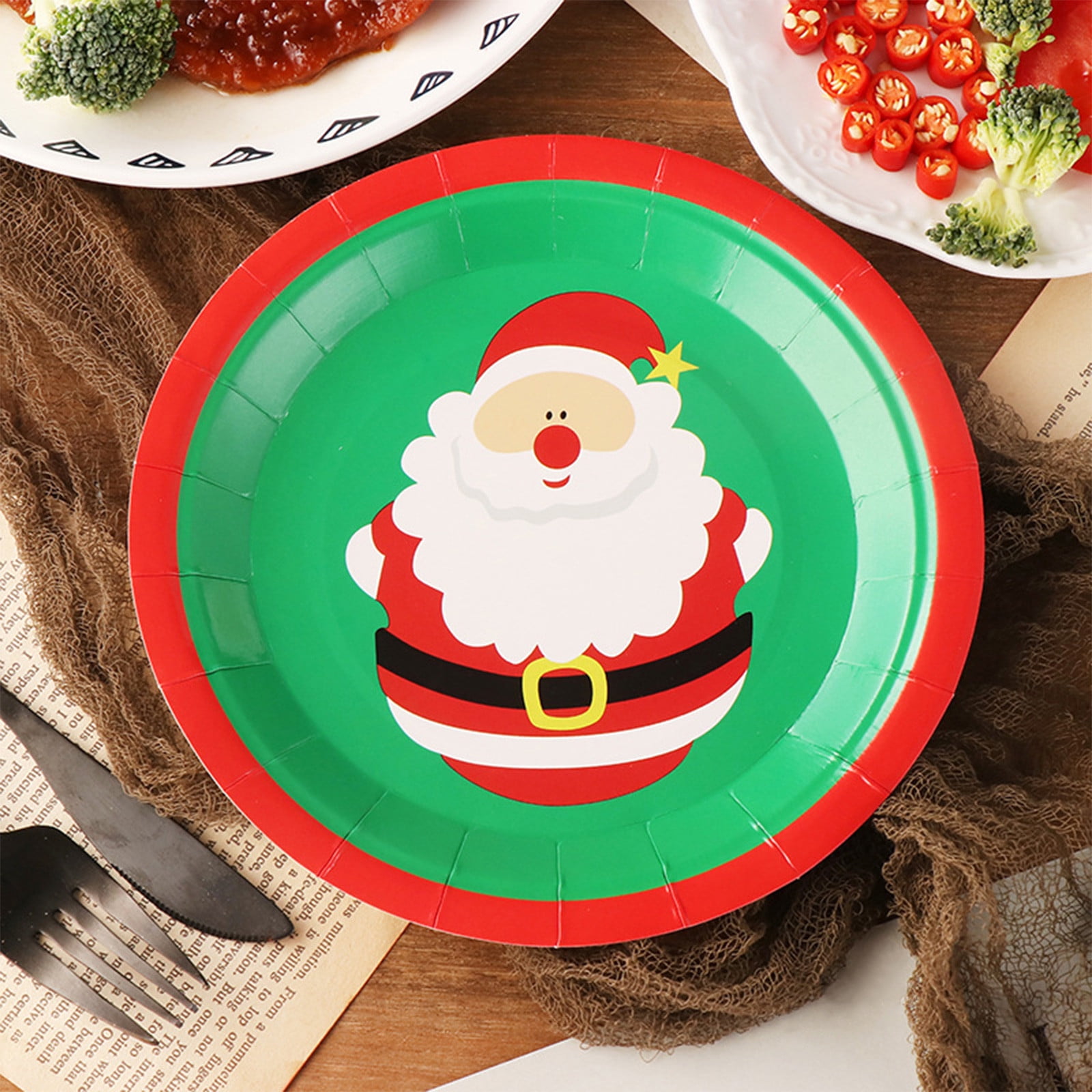 santa claus with paper plate – Image 14