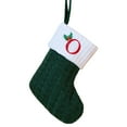 thumbnail image 1 of AuroraX Green Knitted Christmas Stocking with Initials Embroidered Monogrammed Letter Mini Christmas Stockings Plush 7" Hanging Candy Stocking Bag for Family Christmas Decor, 1 of 6
