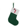 thumbnail image 1 of AuroraX Green Knitted Wool Christmas Stocking with Initials Plush Personalized Embroidered Monogrammed Mini Christmas Stockings 7" Hanging Socks for Holiday Party Gifts Decor, 1 of 5