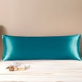 thumbnail image 1 of AuroraX Green Pillow Cases 20x53 Inch Breathable Cooling Technology Satin Silk Pillow Cover Zip Closure Cozy Softer Solid Improving Sleep, 1 of 7