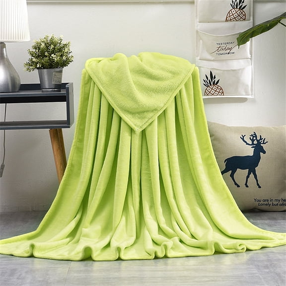 AuroraX Green Throw Blankets for Bed Flannel Oversized Bed Sheets,80x90 Decorative Flat Sheets