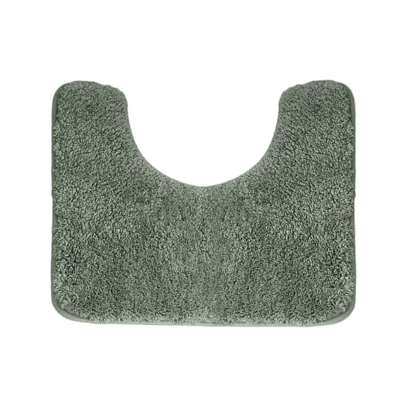 AuroraX Green Toilet Rugs U Shaped Bath Rugs for Bathroom Floor Non Slip,Absorbent Quick Drying Washable Short Plush Single Toilet Mats for Bathroom Extra Soft Bathroom Decor and Accessories