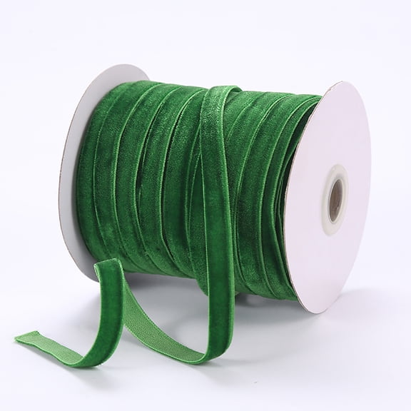 AuroraX Green Velvet Ribbon for Gift Wrapping,Thin Ribbons Party DIY Birthday Balloon String Decoration 50 Yards