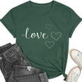 thumbnail image 1 of AuroraX Green Women T-Shirts,Crewneck Funny Loose Fit 1/4 Sleeve Women Tops Valentines Holiday T-Shirts Birthday Gifts for Women, 1 of 8