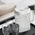thumbnail image 1 of AuroraX Half Gallon Pitcher with 3 Cups , Lemonade Sun Tea Jar Leakproof Airtight 1/2 Gallon Plastic Water Pitcher with Lid and A Handle for Wedding Party, 1 of 6