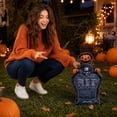 thumbnail image 1 of AuroraX Halloween Animated Tombstone Halloween Graveyard Decorations Sound Activated Battery Operated Spooky Light Up Outdoor Halloween Decorations Black, 1 of 7