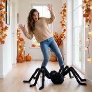 AuroraX Halloween Automatic Spider Decoration Halloween Animatronic Spider Prop Indoor Battery Operated Sound Activated Halloween Party Decoration Black
