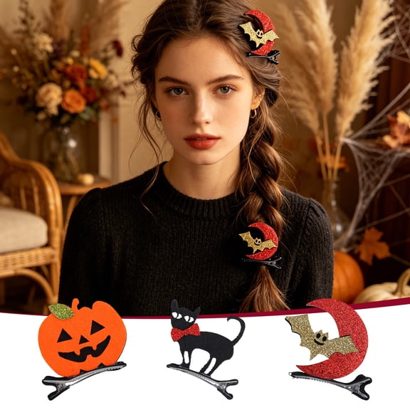 AuroraX Halloween Hair Clips Barrettes Party Favor Spooky Ghost Pumpkin Hair Decorations Cute Ghost Halloween Party Decorations Accessories
