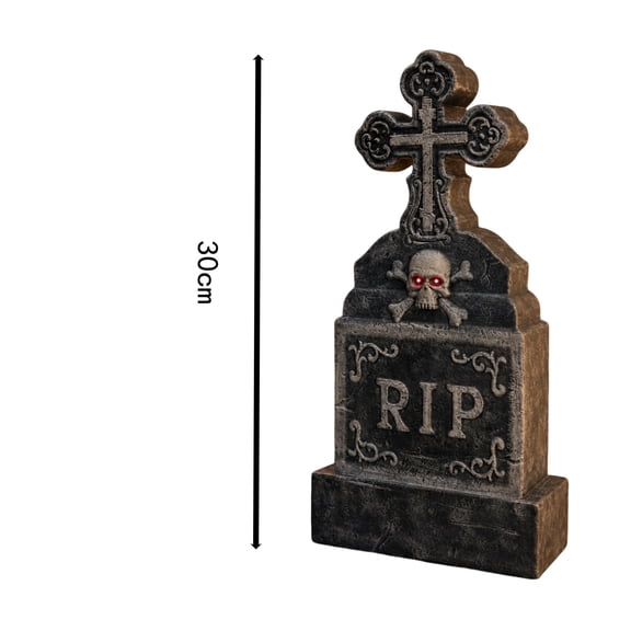 AuroraX Halloween Resin Tombstone Decoration Halloween Graveyard Tombstone Prop Garden Lawn Yard Haunted Outdoor Halloween Decorations Black