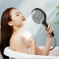 thumbnail image 1 of AuroraX HandHeld Shower Heads High Pressure Shower Head,5 Sprays Settings Hard Water Filter Black Shower Heads, 1 of 7