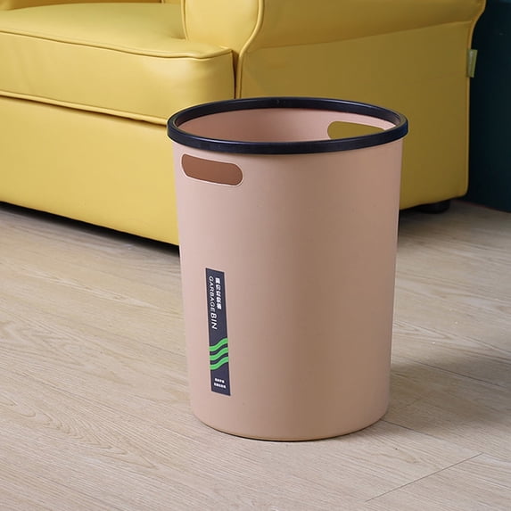 AuroraX Handles Office Trash Can Round 1.8 Gallon Pink Small Wastebaskets Minimalist Plastic Trash Bin for Dormitory Living Room Bathroom