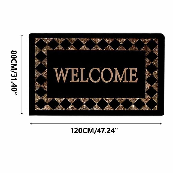 AuroraX House Welcome Mats for Outside 3x4 ft Entrance Extra Large Wide Black Front Door Rugs for Outside Non Slip Entry Way Oversized Washable Door Mats for Inside