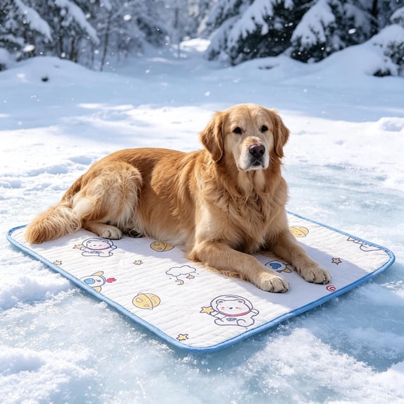 AuroraX Ice Silk Cooling Mat for Dogs Cats Pressure Activated Vibrant Non Gel Indoor Pet Cooling Mat for Cats Non-Toxic Cooling Pads for Dogs in Pets