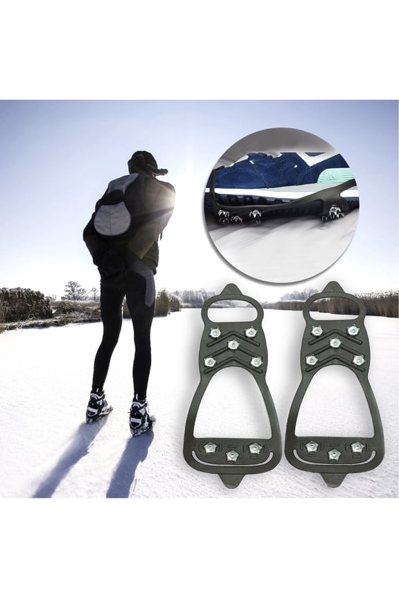 Ice Spikes for Boots Women Men,Snow Traction Non-Slip Universal Shoe Ice & Snow Grips for Walking on Snow Ice Climbing 8 Spikes