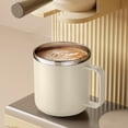 thumbnail image 1 of AuroraX Insulated Coffee Mug with Lid Travel Warmer 15 Oz Double-Walled Stainless Steel Coffee Mug Cute Funny Novelty Cup Birthday Gifts for Women Men Office Coworkers(Beige), 1 of 6