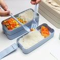 thumbnail image 1 of AuroraX Insulated Lunch Boxes for Men,Blue Large Hard Plastic Inside with Food Containers Snack Containers with Lids,Square Microwave Safe 2-Layer, 1 of 9