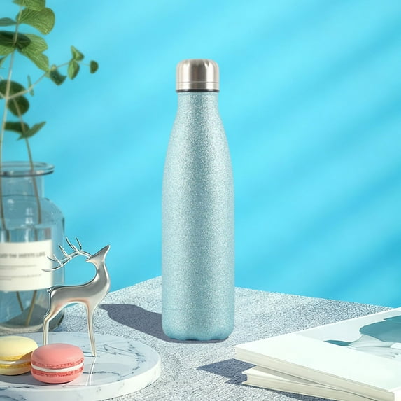 AuroraX Insulated Water Bottles Travel Vacuum Stainless Steel Cups,Portable Keep Drinks Hot or Cold Glitter Double Wall Mug(Blue)