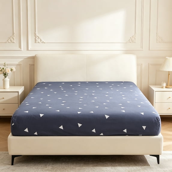 AuroraX King Fitted Bed Sheet Blue Fitted Sheets King Size