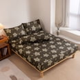 thumbnail image 1 of AuroraX King Size Cooling Sheets , Brown Wrinkle Free Stars Patterned Fitted Sheets King Size for Women, 1 of 6