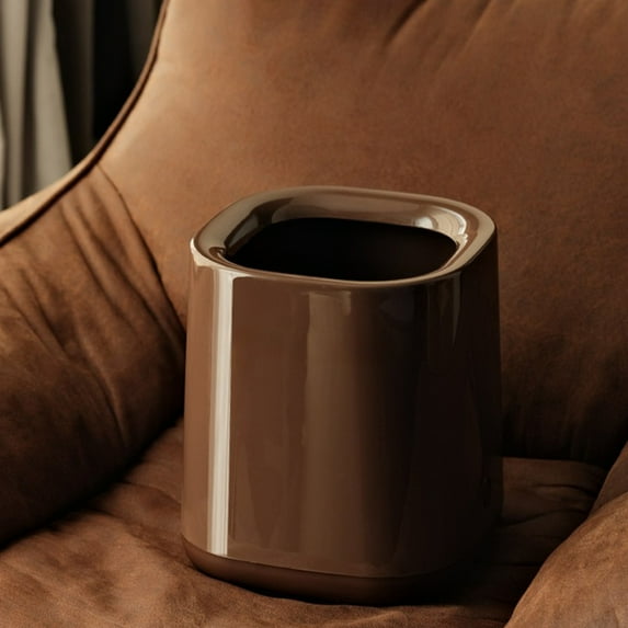 AuroraX Kitchen Trash Can 4.8 Gallon Bedroom Square Touchless Bathroom Office Trash Can -Brown
