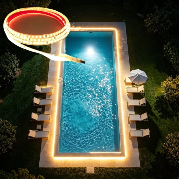 AuroraX LED Rope Lights Waterproof Flexible Cuttable Strip Light Easy Install for Patio High Brightness for Backyard Outdoor Decor Lighting