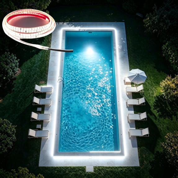 AuroraX LED Rope Lights Waterproof Flexible Cuttable Strip Light High Brightness for Patio Easy Install for Backyard Outdoor Decor Lighting