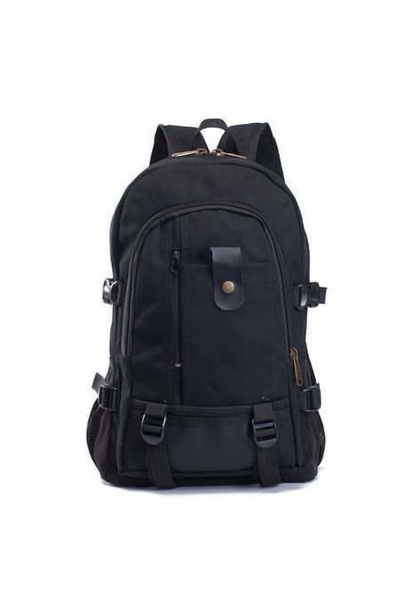 Laptop Travel Backpack for Men,Heavy Duty Large Black Computer Hiking Backpack for Adult,Canvas Anti-Theft College School Backpack