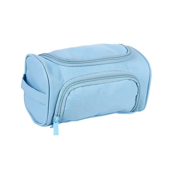 AuroraX Large Capacity Pencil Case with Handle,Light Blue Pencil Pouch,Pen Bag