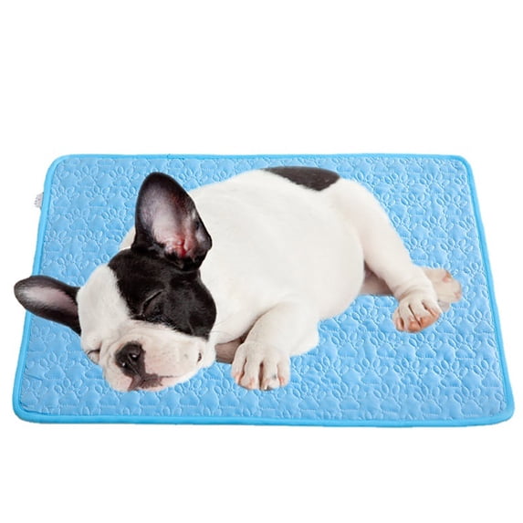 AuroraX Large Dog Cooling Mat Indoor Outdoor Ice Silk Water Sensor Pad Non Gel Pressure Activated Pet Cooling Mat for Cats for Outside Non-Slip Non-Toxic Cooling Pads for Dogs in Pets Blue