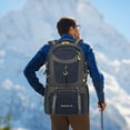 thumbnail image 1 of AuroraX Large Hiking Backpack for Men,Waterproof 60l Blue Heavy Duty Camping Backpack for Adult,Mountain climbing Load Reduction Travel Backpack, 1 of 4