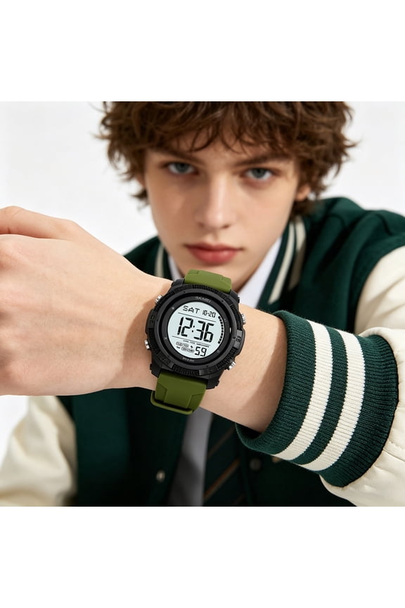 Large Waterproof Digital Watch LED Outdoor Sport Watch Luminous Display Multifunction Stopwatch Backlight Unisex Digital Camping Watch