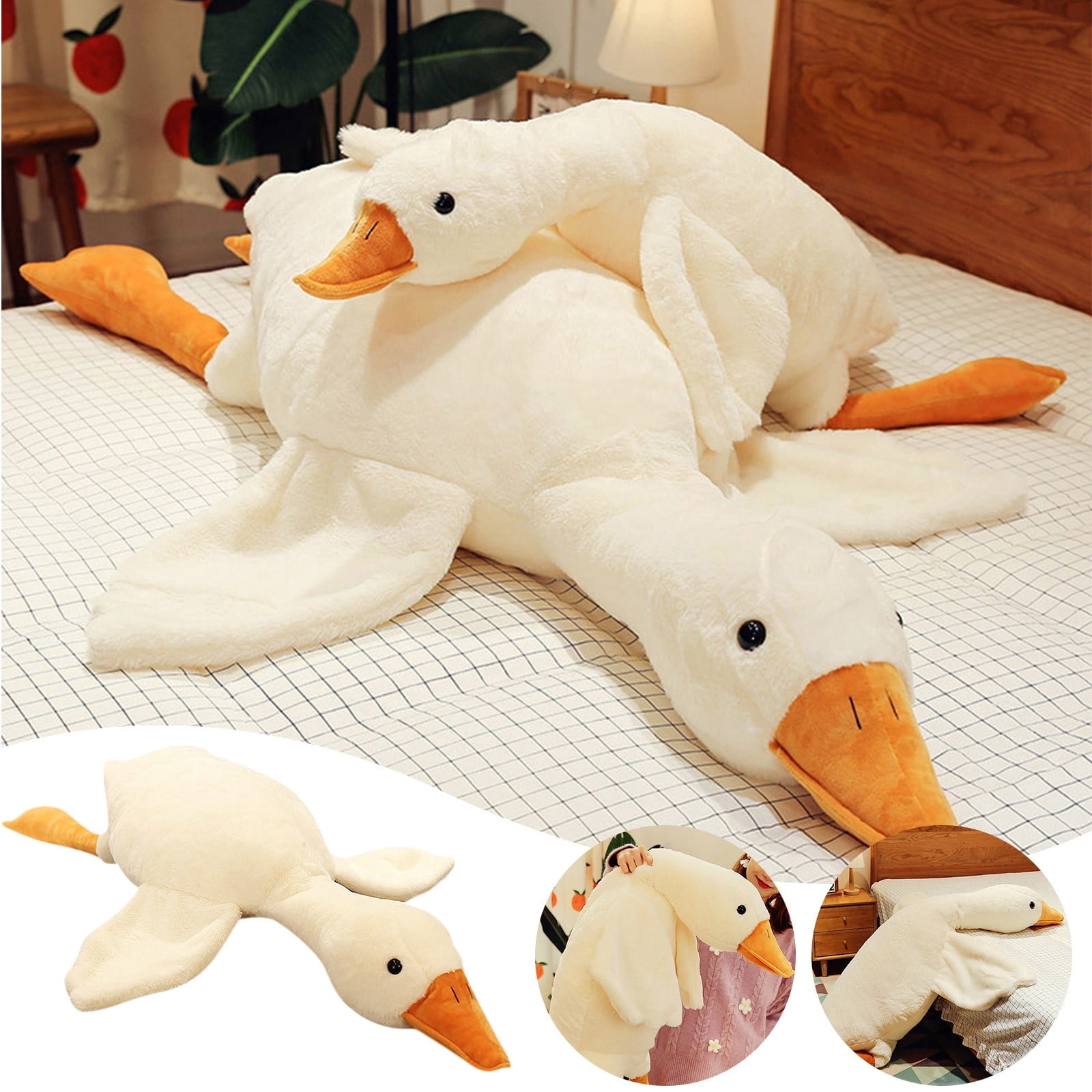 AuroraX Large White Goose Stuffed Animals Weighted Cute Soft Body Plush Pillow for Sleeping and Anxiety 20 Inch Stuffed Animals Toys for Girls,Boys,Adults Birthday Gifts